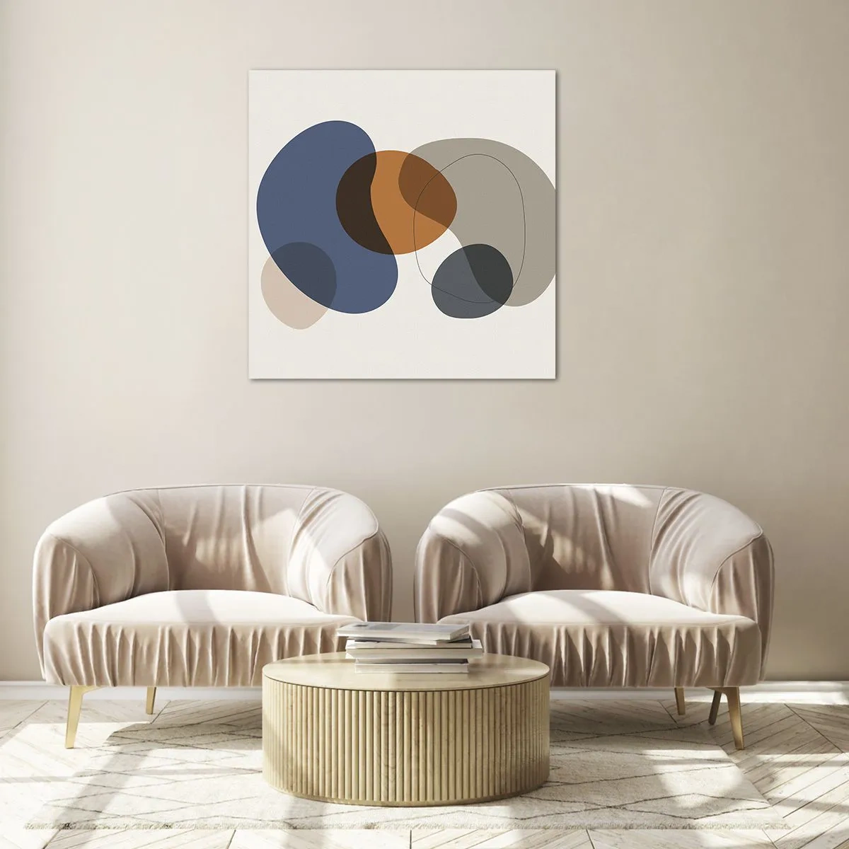 Quadro em vidro - Gotas de cor - 70x70 cm