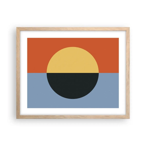 Pôster com moldura de carvalho claro - Composição do calor e do frio - 50x40 cm