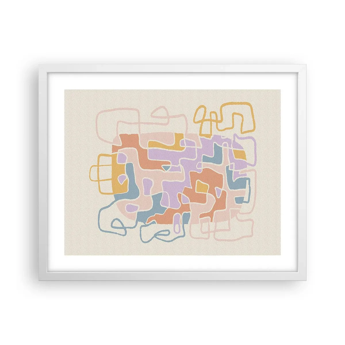 Pôster em moldura branca - Labirinto – uma aventura alegre - 50x40 cm