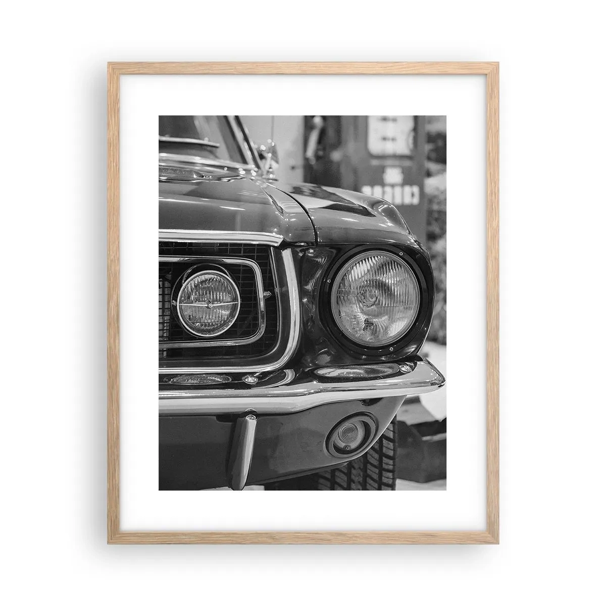 Pôster com moldura de carvalho claro - Condução perigosa - 40x50 cm