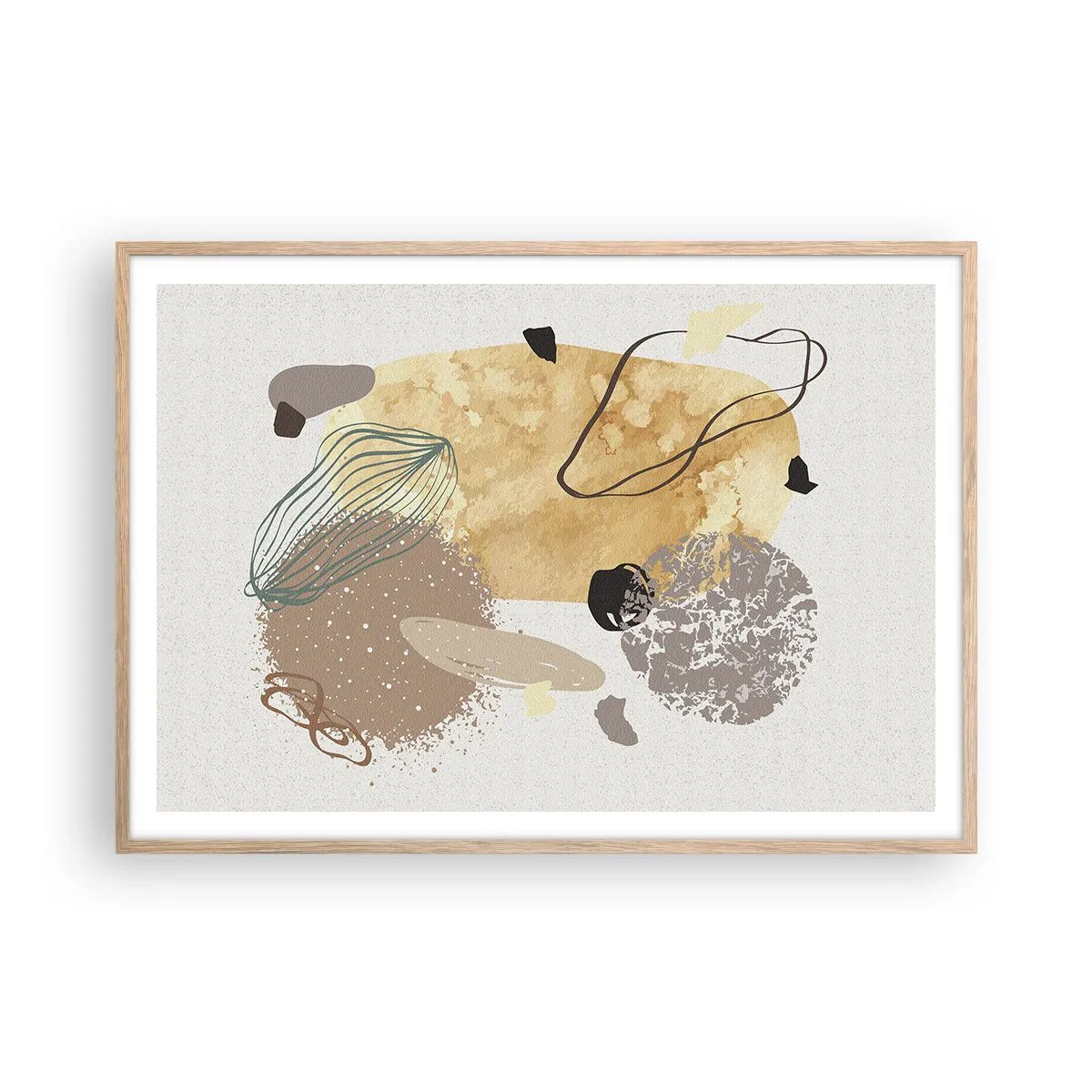 Pôster com moldura de carvalho claro - Plumcologia aplicada - 100x70 cm