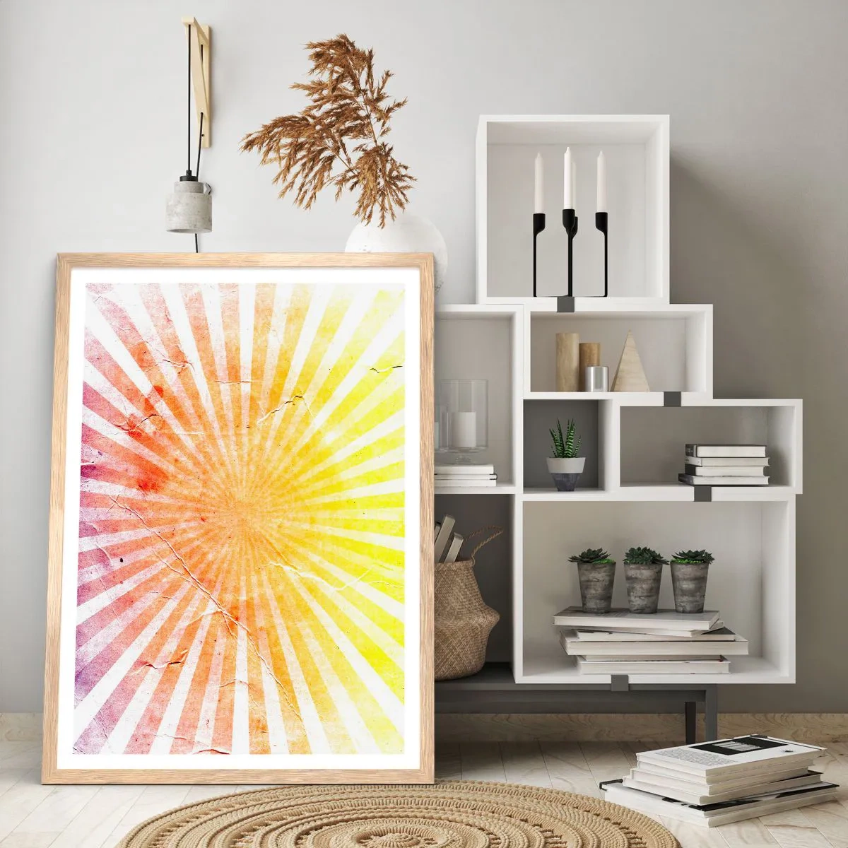 Pôster com moldura de carvalho claro - Nasceres e entardeceres - 50x70 cm