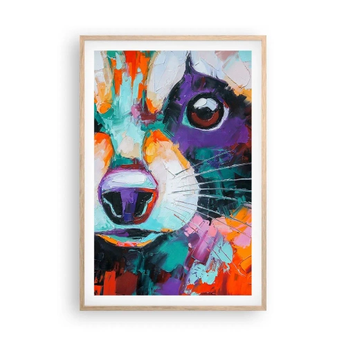 Pôster com moldura de carvalho claro - Apenas boas emoções - 61x91 cm