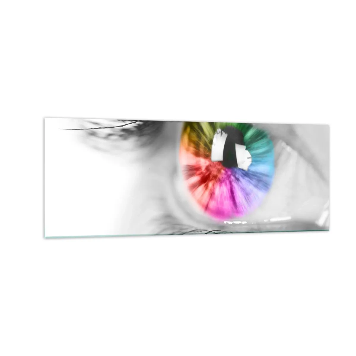 Quadro em vidro - Olhar para o mundo a cores - 140x50 cm