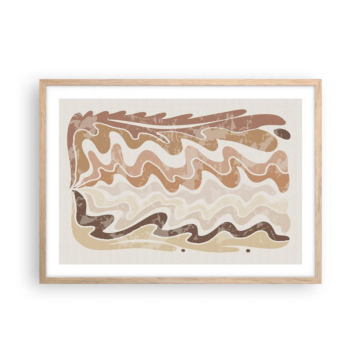 Pôster com moldura de carvalho claro - Boa energia – boas emoções - 70x50 cm