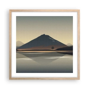 Pôster com moldura de carvalho claro - Reflexo de espelho - 50x50 cm