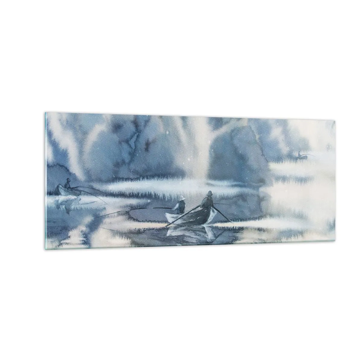 Quadro em vidro - Pescadores no seu paraíso - 100x40 cm