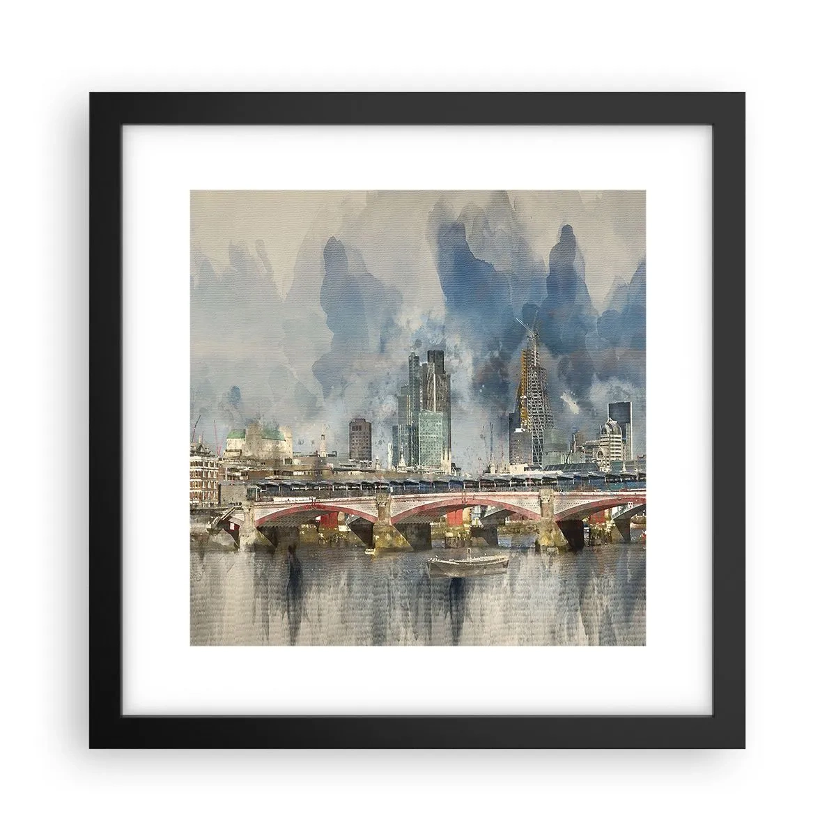 Pôster com moldura preta - Londres em toda a sua glória - 30x30 cm
