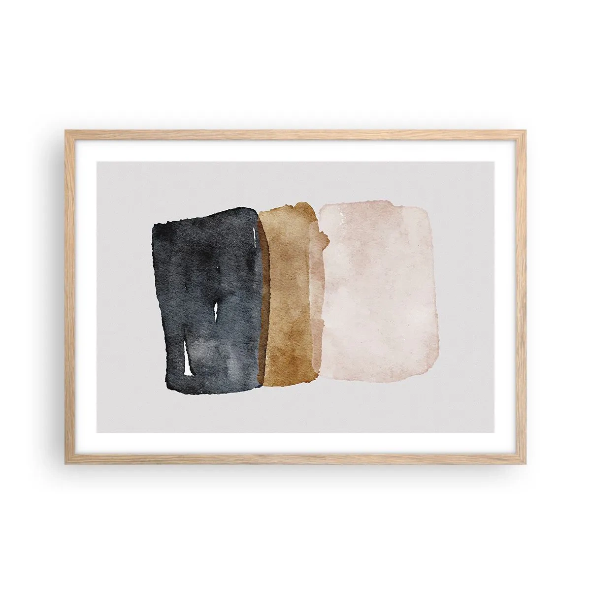 Pôster com moldura de carvalho claro - Composição das cores da terra - 70x50 cm