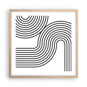 Pôster com moldura de carvalho claro - Na curva - 50x50 cm