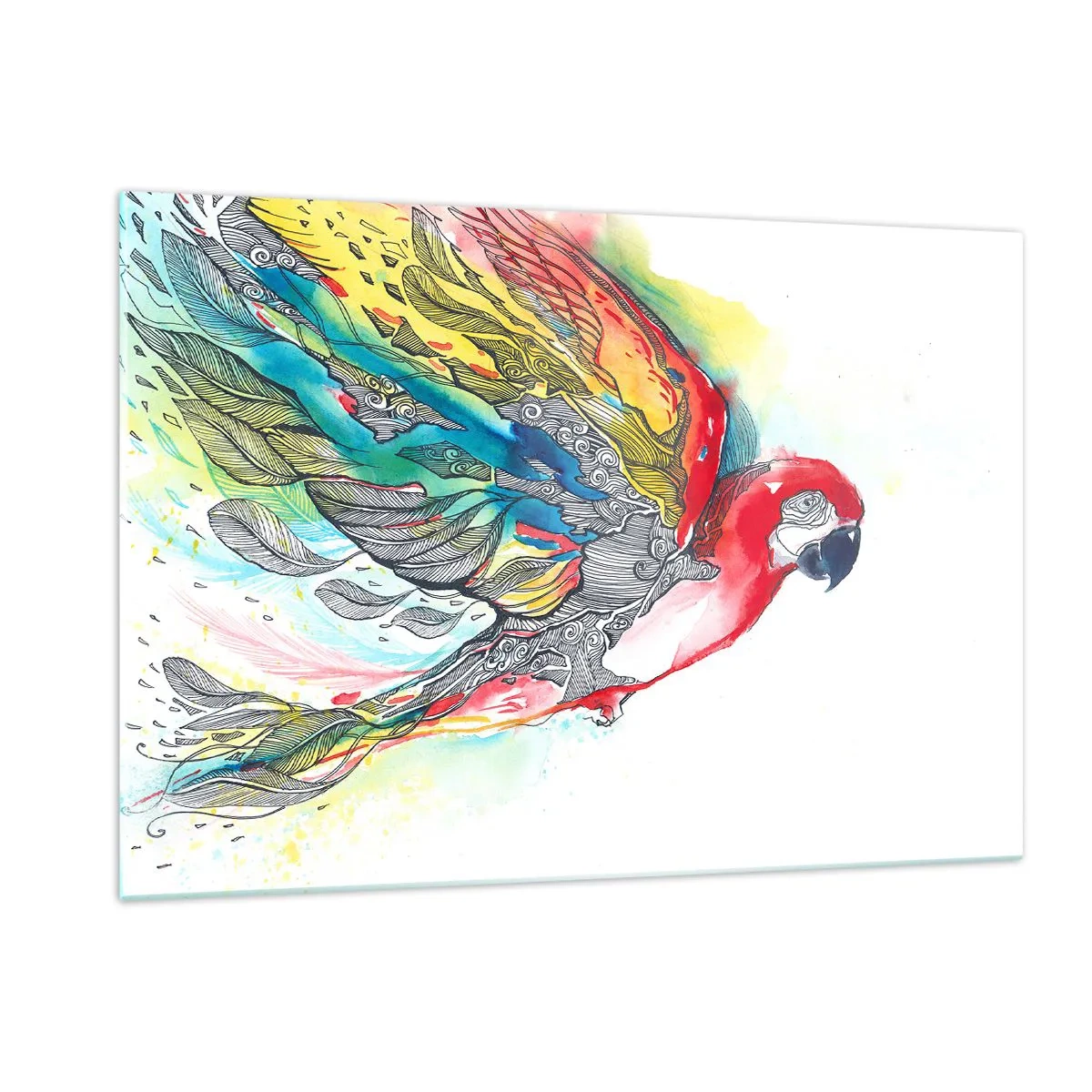 Quadro em vidro - Viva com cor - 120x80 cm