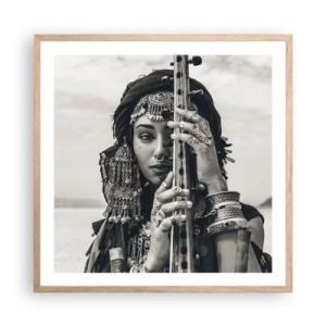 Pôster com moldura de carvalho claro - A própria música oriental - 60x60 cm