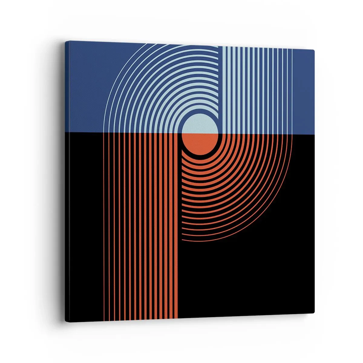 Quadro em tela - Num abraço geométrico - 40x40 cm