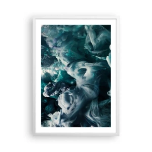Pôster em moldura branca - Movimento de cores - 50x70 cm