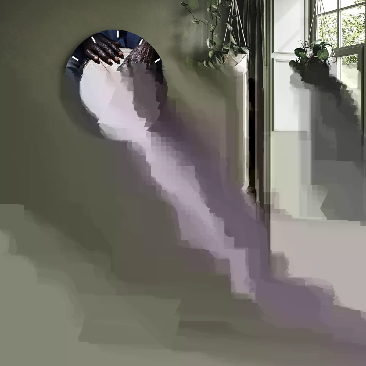 Relógio de parede - Relógio em vidro - Viva no seu próprio ritmo - 40x40 cm