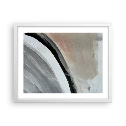 Pôster em moldura branca - Composição: arco preto e cinza - 50x40 cm