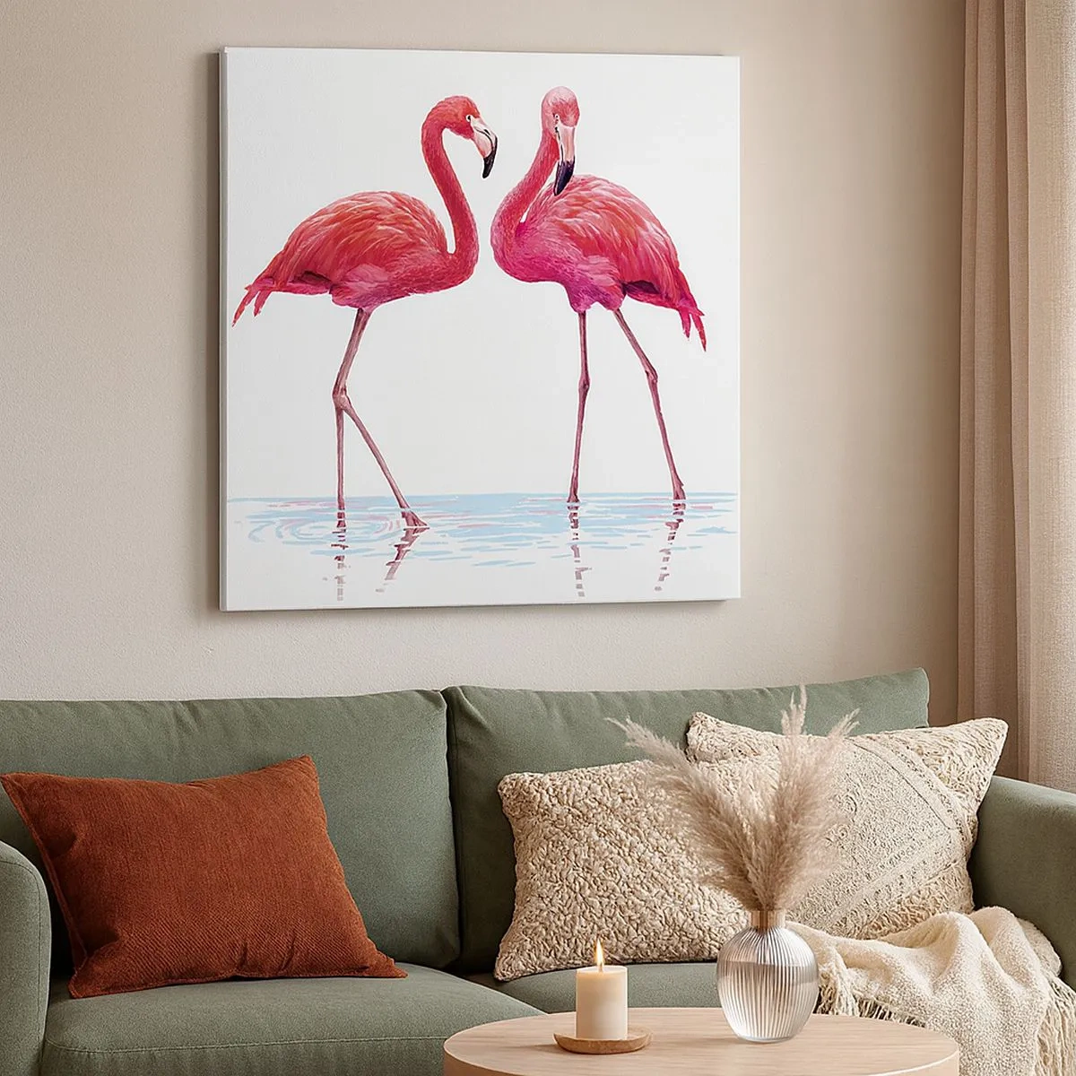 Quadro em tela - Rosa randez-vous - 30x30 cm