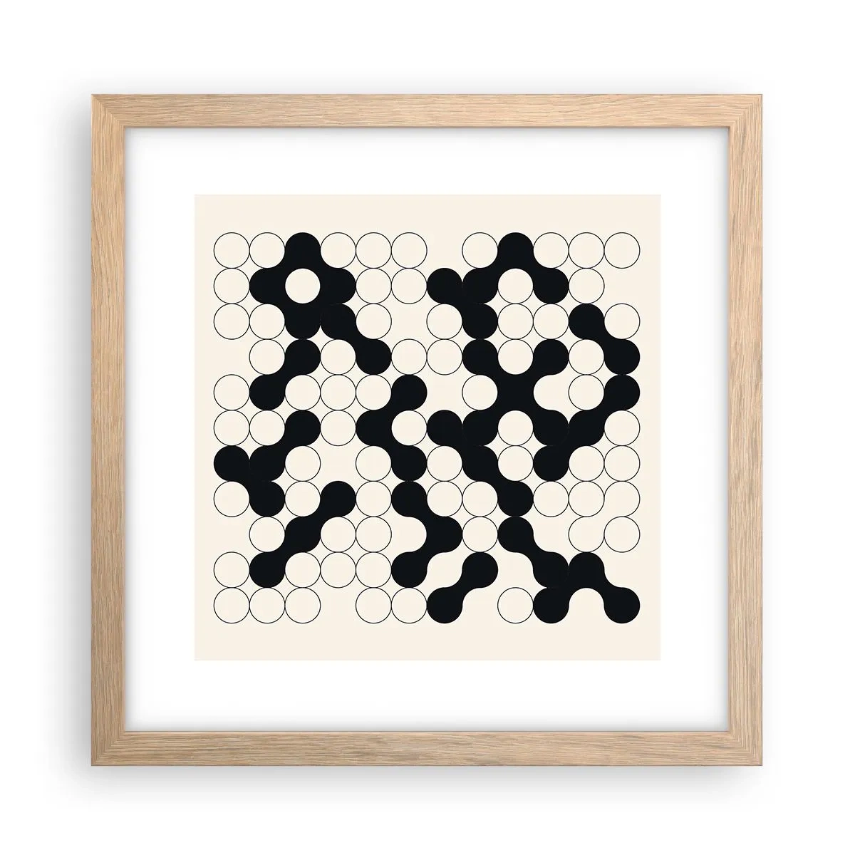 Pôster com moldura de carvalho claro - Jogo chinês – variação - 30x30 cm