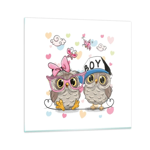 Quadro em vidro - Amemo-nos! - 30x30 cm