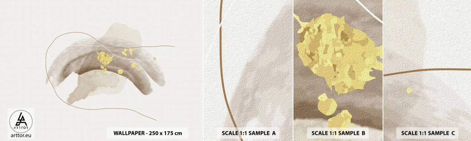 Amostra de Papel de Parede Standard Eco - Encontrado no espaço - Abstração, Pedaço, Padrão Moderno - 100x30 cm