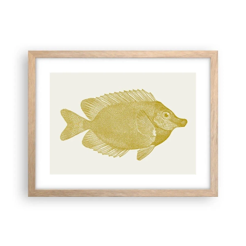 Pôster com moldura de carvalho claro - Peixe e pronto - 40x30 cm