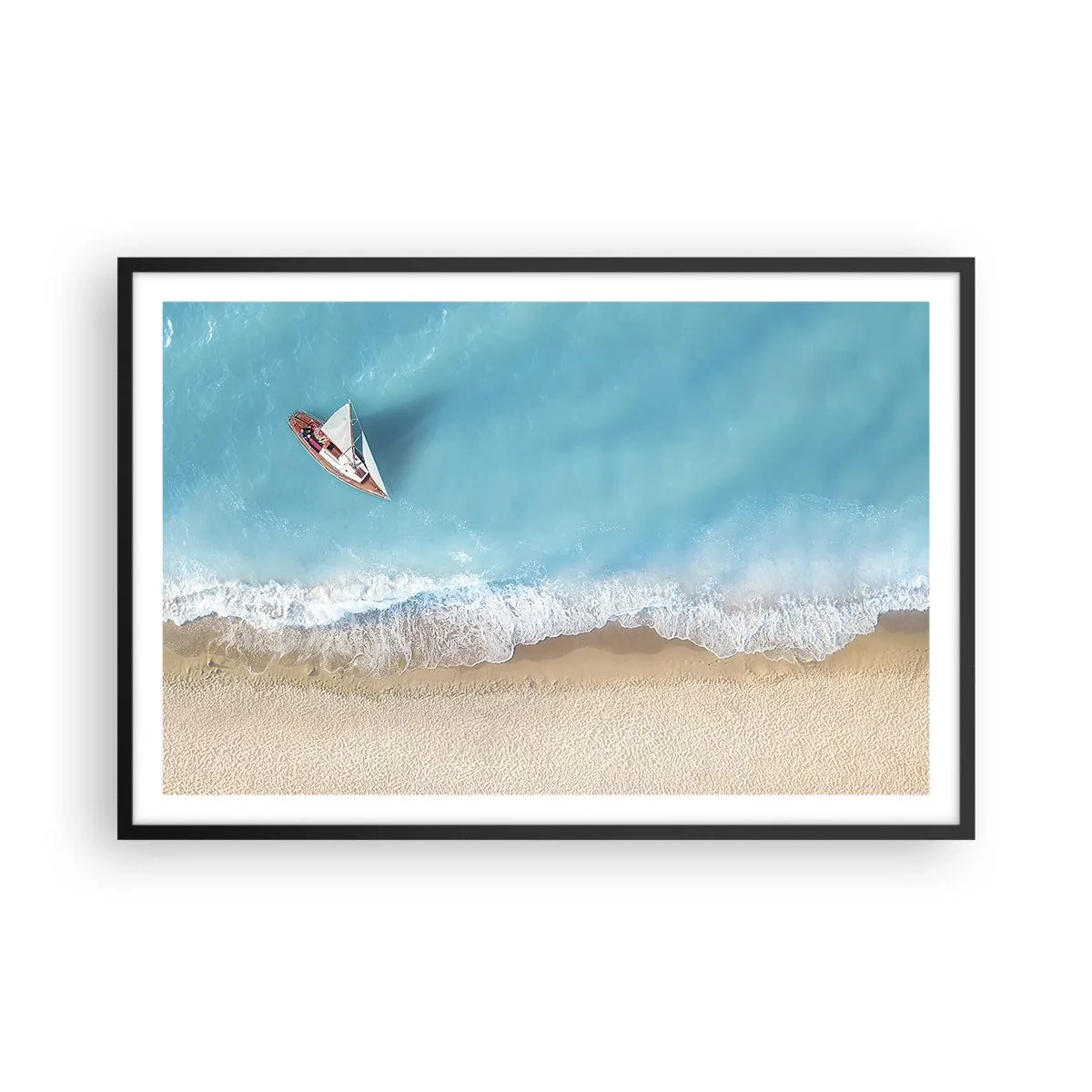 Pôster com moldura preta - No limite do azul e do ouro - 91x61 cm