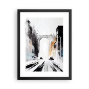 Pôster com moldura preta - Estudo da cidade: arquitetura e movimento - 30x40 cm