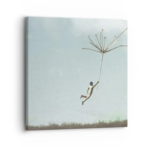 Quadro em tela - Papagaios, balões, vento - 30x30 cm