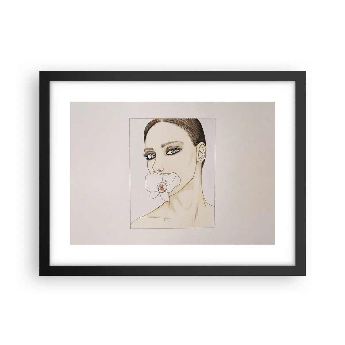 Pôster com moldura preta - Símbolo de elegância e beleza - 40x30 cm
