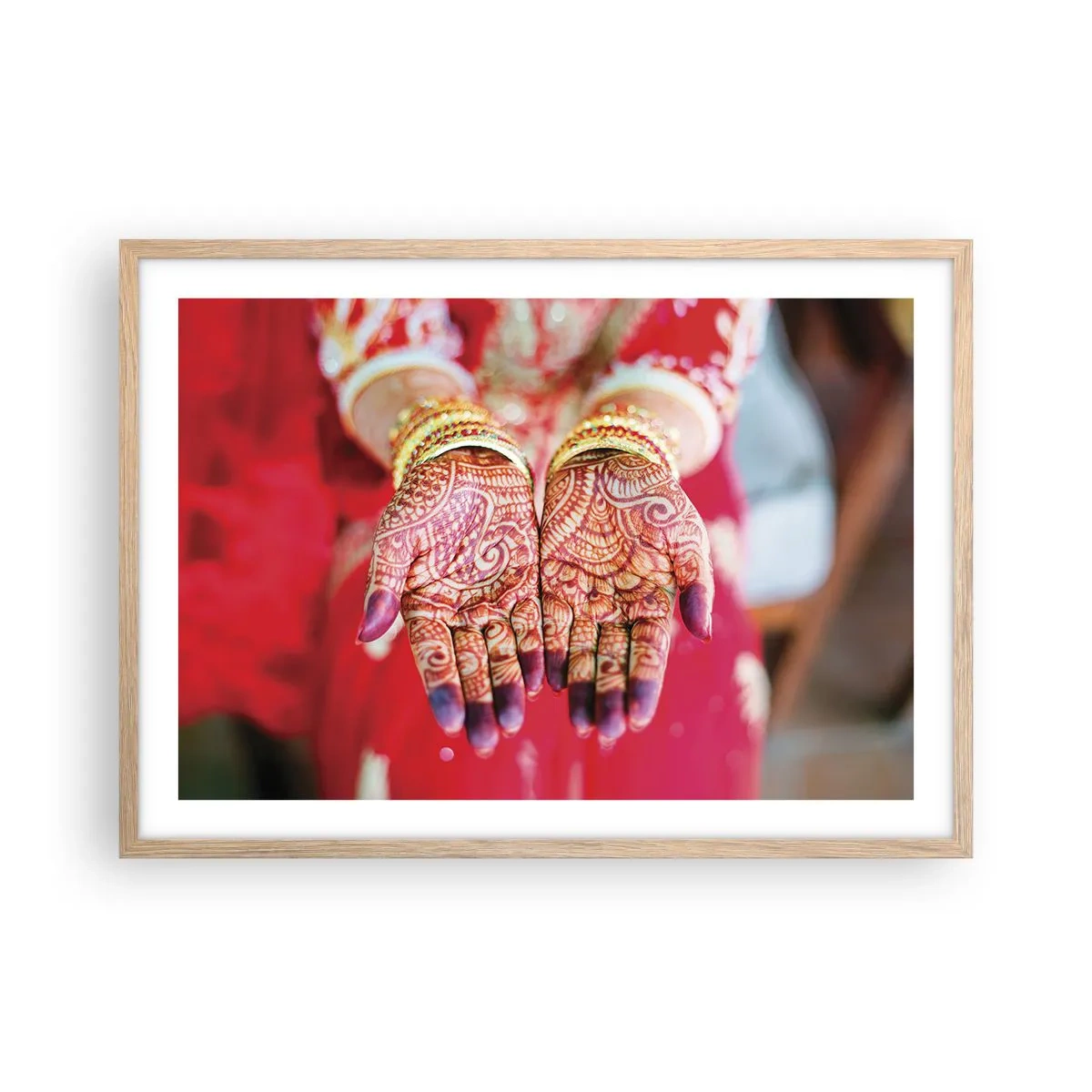 Pôster com moldura de carvalho claro - Pronto para alcançar a felicidade - 70x50 cm