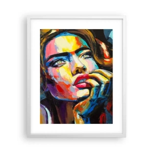 Pôster em moldura branca - Sonhos como pássaros voando no céu - 40x50 cm