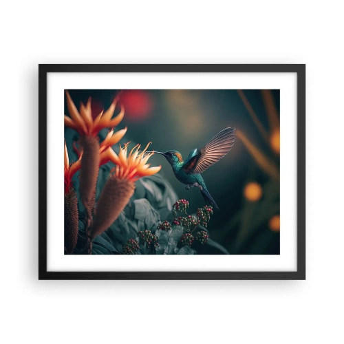 Pôster com moldura preta - Uma vida verdadeiramente colorida - 50x40 cm