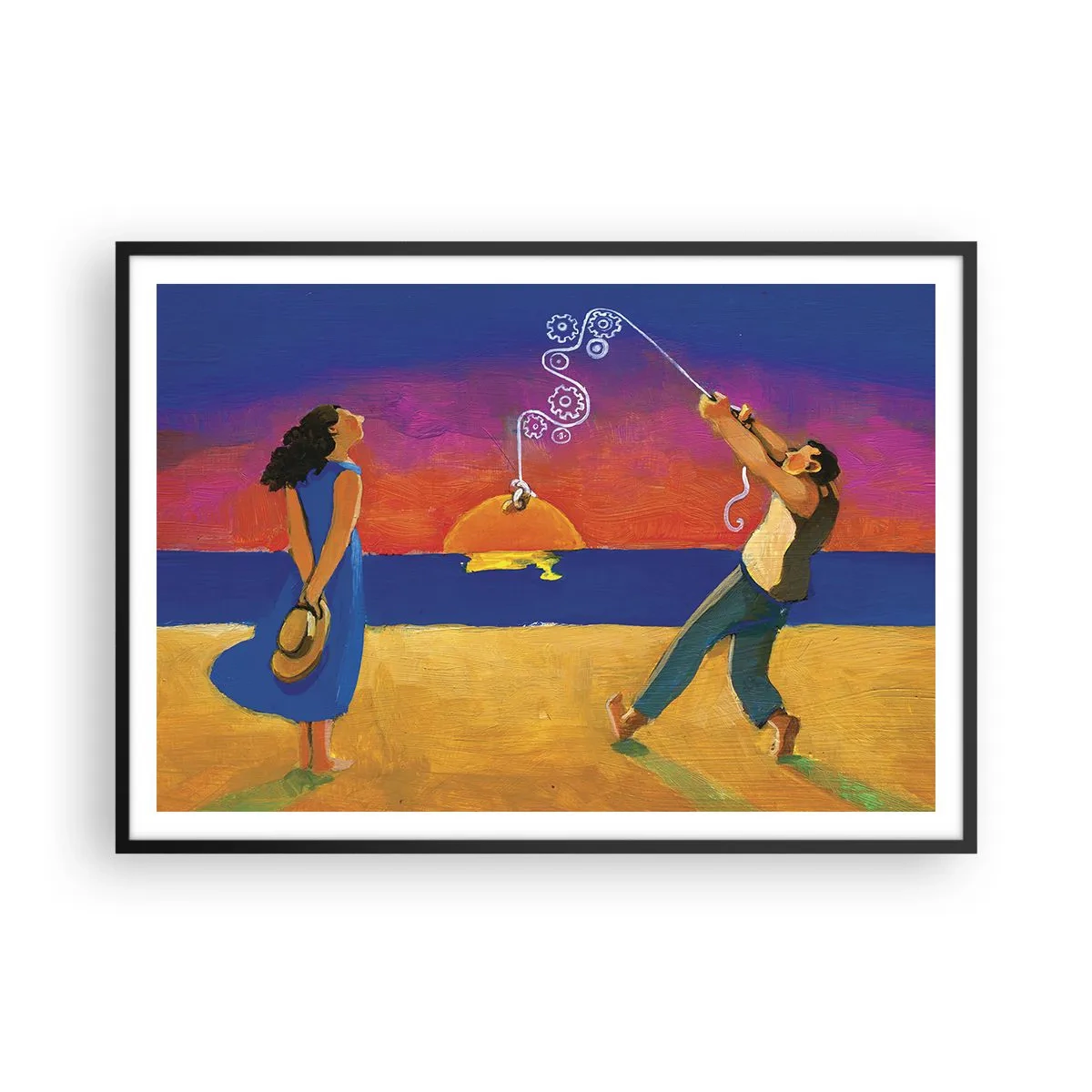 Pôster com moldura preta - Mais do que uma estrela do céu - 100x70 cm