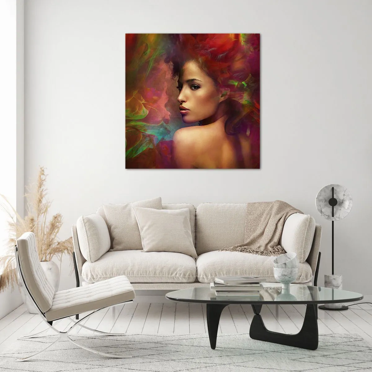 Quadro em vidro - Mais bonito do que um arco-íris, tão delicado como um nevoeiro - 50x50 cm