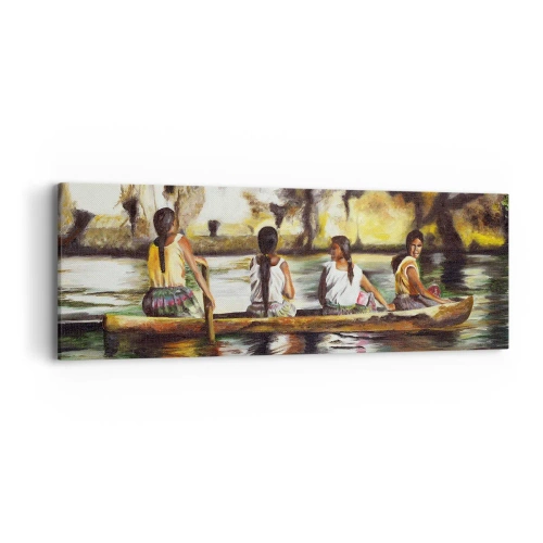 Quadro em tela - Num paraíso polinésio - 90x30 cm