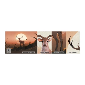 Amostra de papel de parede Premium Canvas - Esta noite é diferente de qualquer outra - Abstração, Cervo, Pedaço - 100x30 cm