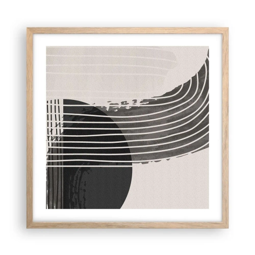 Pôster com moldura de carvalho claro - Ida e volta - 50x50 cm