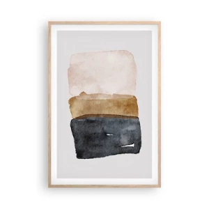 Pôster com moldura de carvalho claro - Composição das cores da terra - 61x91 cm