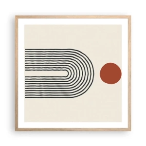 Pôster com moldura de carvalho claro - Magnetismo de formas e cores - 60x60 cm