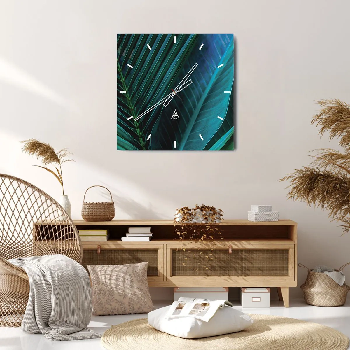 Relógio de parede - Relógio em vidro - Anatomia da vegetação - 30x30 cm