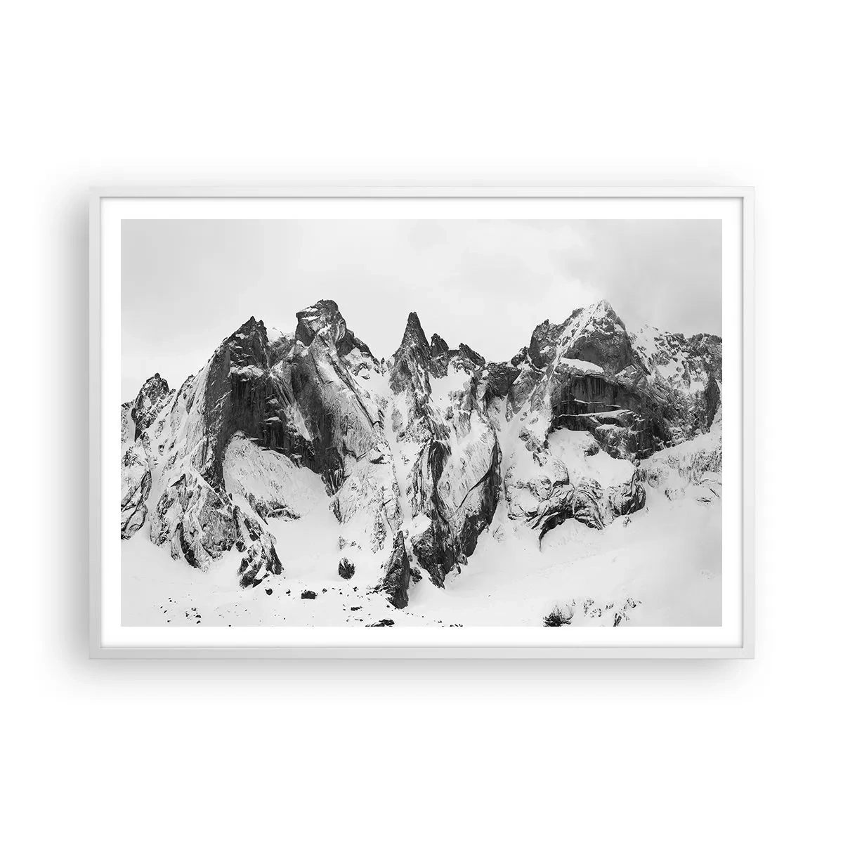 Pôster em moldura branca - O assustador cume de granito - 100x70 cm
