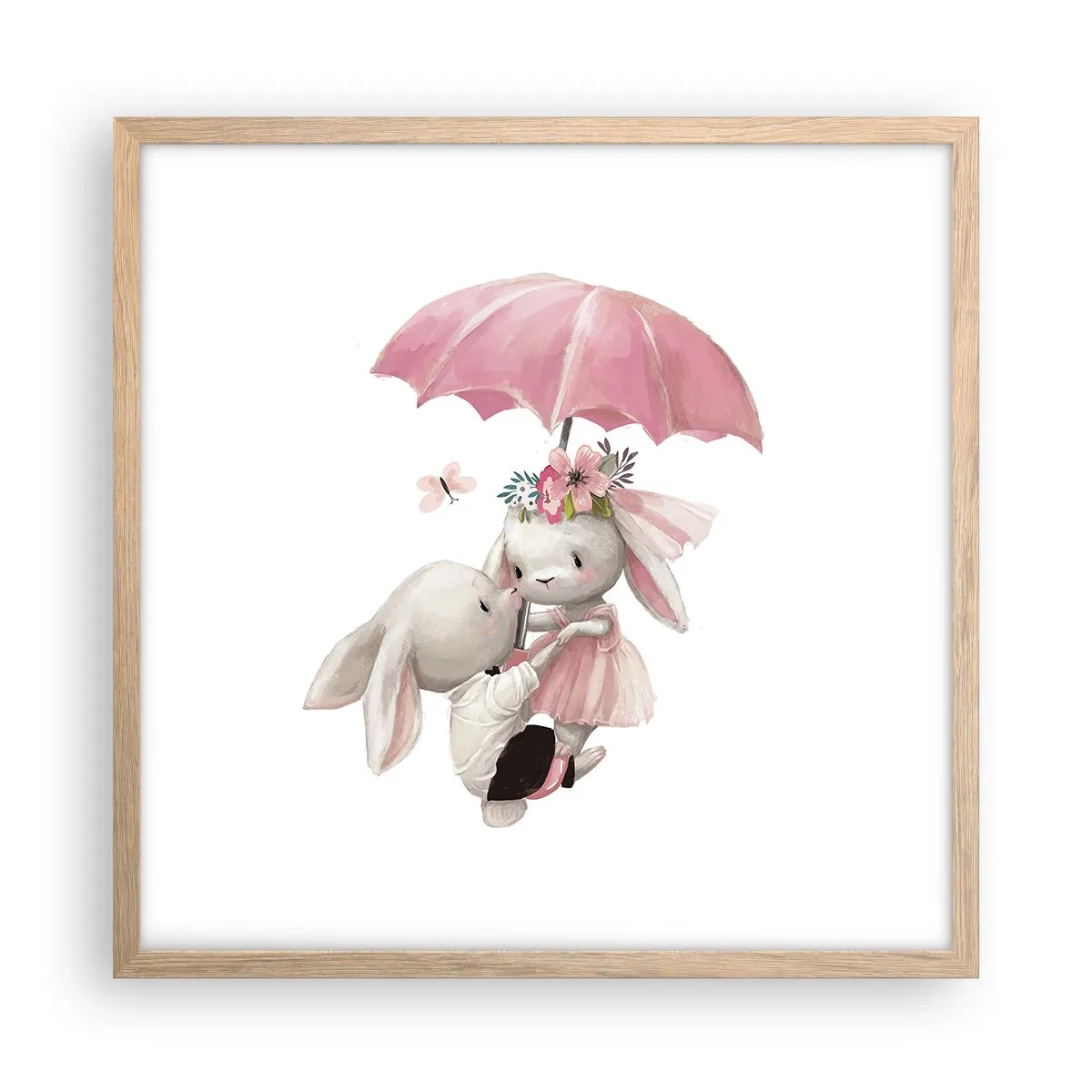 Pôster com moldura de carvalho claro - Isso é amor - 50x50 cm