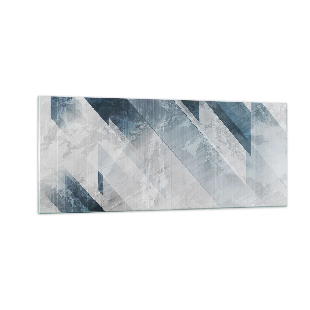 Quadro em vidro - Arte espacial – movimento cinzento - 100x40 cm