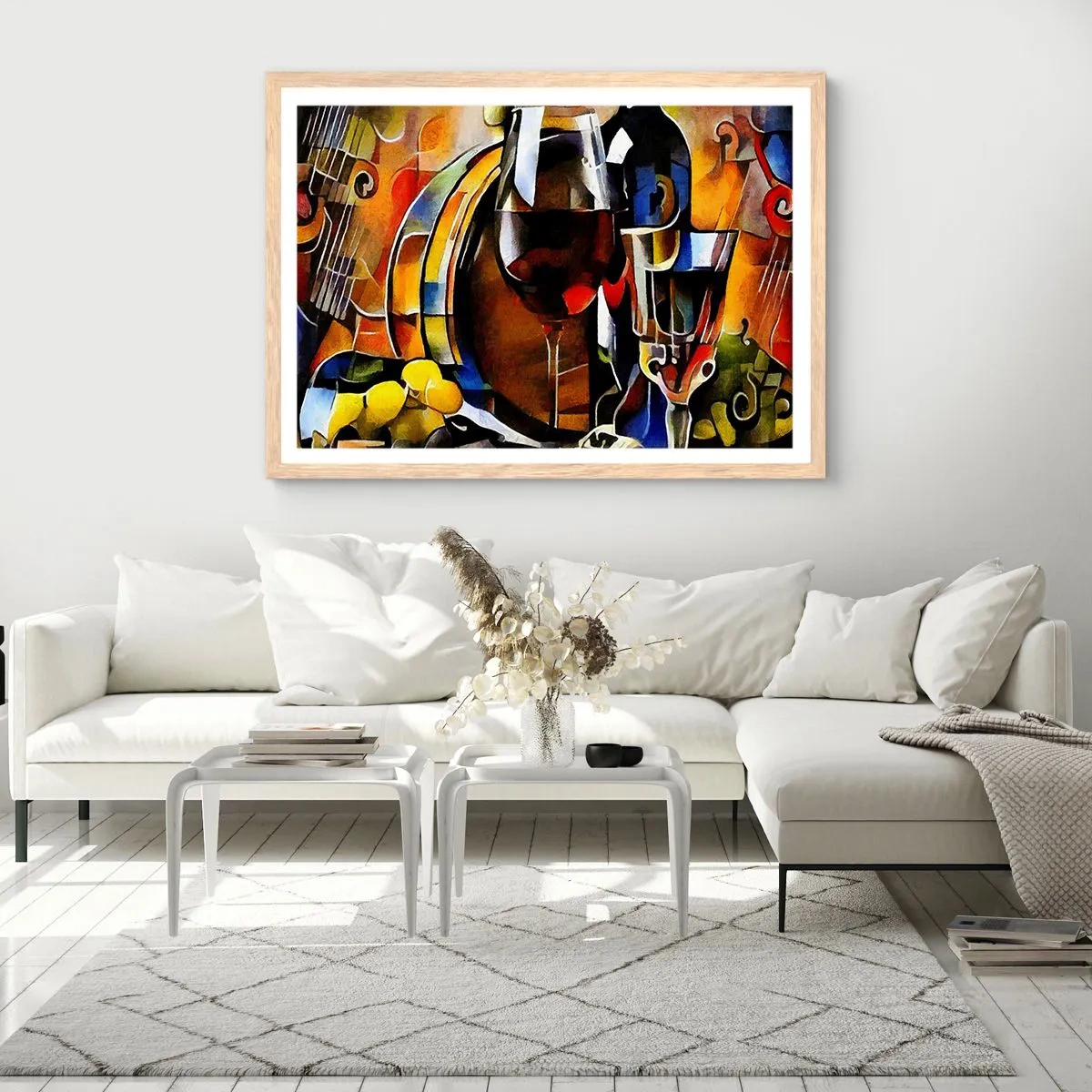 Pôster com moldura de carvalho claro - E o mundo ganha cor - 70x50 cm