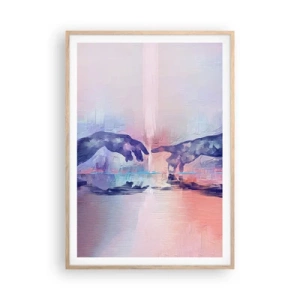 Pôster com moldura de carvalho claro - Faísca divina da vida - 70x100 cm