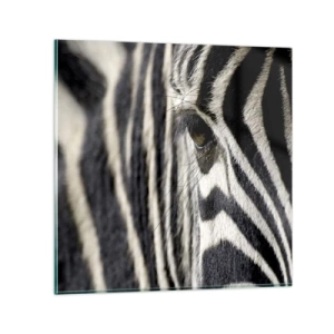 Quadro em vidro - Retrato em listras - 70x70 cm