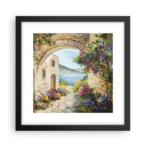 Pôster com moldura preta - O encanto da província costeira - 30x30 cm