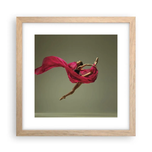 Pôster com moldura de carvalho claro - Chama dançante - 30x30 cm