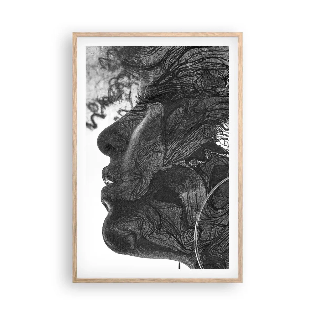 Pôster com moldura de carvalho claro - Entrelaçados em sonhos - 61x91 cm