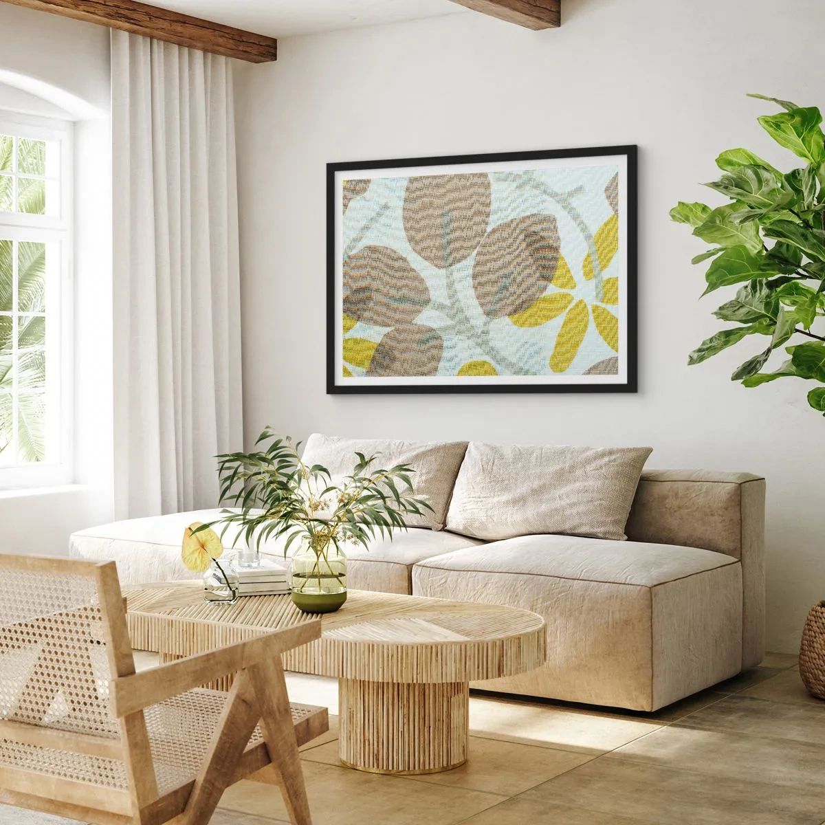 Pôster com moldura preta - Composição a pleno sol - 70x50 cm